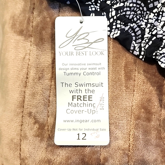 🌟NWT Your Best Look Halter Bathing Suit Top w/ruched ties on both sides Sz 12 - Picture 6 of 7